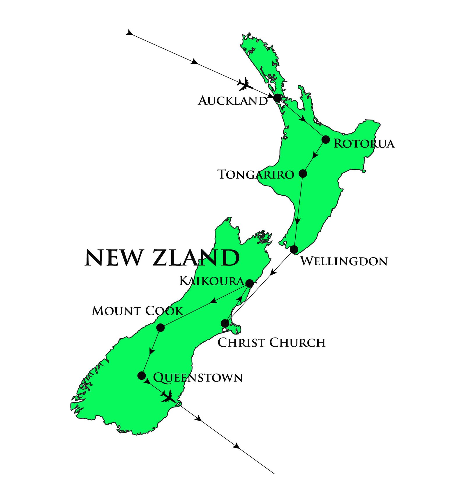 Map of Australia itinerary